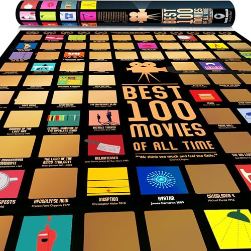 Travel Revealer Top Films of All Time Bucket List Rubbelfolie Poster 43,2 x 61 cm, 100 Stück