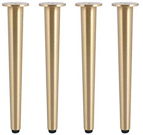 4er-Set,Nordisch Verstellbare Bettfüße,Schwere Goldene Sofafuss,Konische Tischbeine,Möbelbeine aus Gebürstetem Messing,für Sessel TV-Schrank Schrank,Können 800kg Laden (20cm/7.87in)