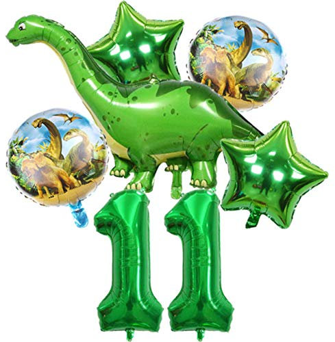 DIWULI Dino Geburtstag Deko 11 Jahre - Dino Luftballons Zahl