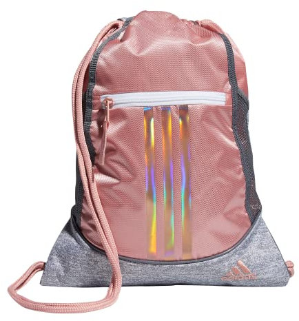 adidas Unisex-Erwachsene Alliance Sackpack Discontinued Sackpacktasche, Wonder Mauve Pink/Jersey Grey/Rose Gold, Einheitsgröße
