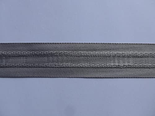 Kräuselband grau 10 Meter Röllchenband Gardinenband