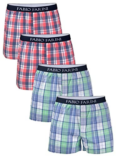 Fabio Farini 4 er Boxershorts Webboxer Herren Boxer Shorts Unterhose Unterwäsche Baumwolle - Set 10a S