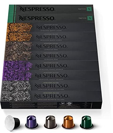 Nespresso Original - Bundle Top Sélection Ispirazione Italiana & Espresso 100 Capsules - 20x Ristretto, 20x Arpeggio, 20x Roma, 20x Livanto, 20x Capriccio
