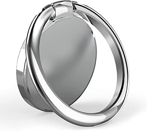 YGKJ Handy Ringhalter, Smartphone Fingerhalter, 360 Grad Drehung Universal Phone Ring Halterung Ringhalter Fingerhalterung Ständer Handyhalterung Kompatibel mit iPhone iPad Samsung und mehr (Silber)