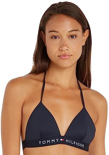 Tommy Hilfiger Damen Bikini Oberteil Triangel Gepolstert, Blau (Desert Sky), XS