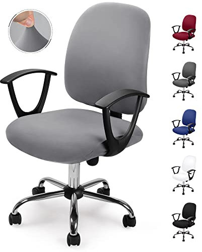 Bezug für Bürostuhl Bürostuhl-Bezug Waschbarer elastischer Sitzbezug Computer-Bürostuhl Bezug Universal Stuhl Bezüge Drehstuhl Bezüge Set für Bürostuhl Armlehnen Stuhl (no Stuhl) (Hellgrau,2)