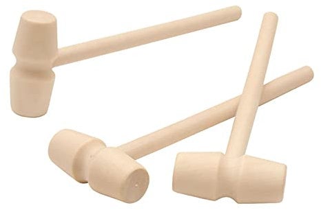 Herramientas de Madera,Martillo de Cangrejo de Madera,Mini Martillo de Madera,Cangrejo Langosta,Martillo de Golpear,Juguete de Martillo,DIY Pequeño Martillo de Pintura para Niños 3 Unidades Tokaneit