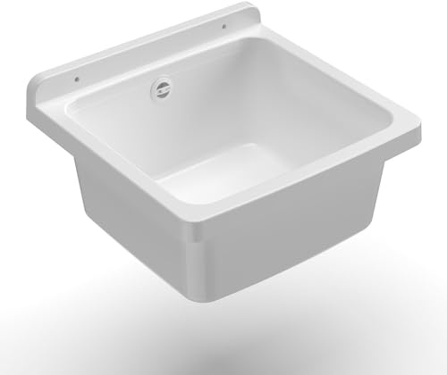 Giordanoshop Lavatoio 40 cm Pilozzo a Parete Mini in Resina Bianco