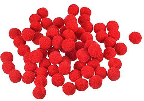 sourcing map 100 Stück Filzkugeln Bunt Filzstoff Perlen Set, 1.5cm Filzkugeln Pompons Filz Pom Poms zum Basteln Filzbälle für DIY Kreative Handgefertigt Dekorationen Geschenk, Rot