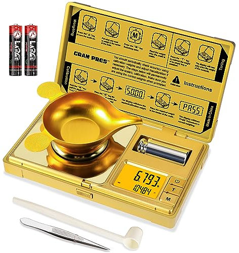 GRAM PRES Balance milligramme de haute précision,50g/0.001g Mini balance gramme de poche digitale,Balance Mg pour peser des poudres,bijoux,médecine,pierres précieuses,rechargement