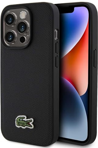 Lacoste LCHMP15XPVCK Hülle für iPhone 15 Pro Max 6.7 Schwarz hardcase Iconic Petit Pique