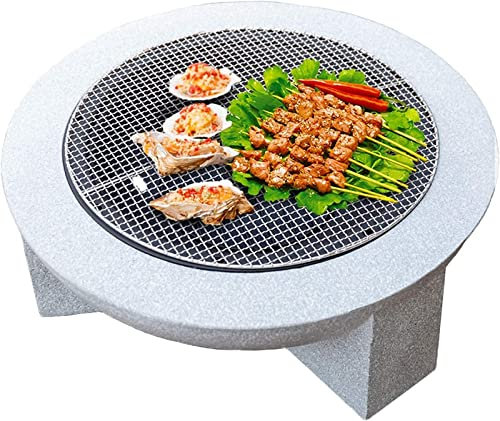 DOLIJA Foyer, Chauffage de Patio extérieur, Bol de Camping avec Grille, Grill, Couvercle en Maille, Bol à feu de Patio 70 x 29 cm