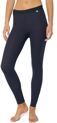 DANISH ENDURANCE Merino Thermo Leggings Damen, Premium Funktionsunterwäsche, Skiunterwäsche, Merino Unterwäsche, Atmungsaktiv, Dunkles Marineblau, L
