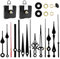 Fousenuk 2 Mecanisme Horloge Murale, Silencieux Mécanisme Horloge Pile, Mouvement d'Horloge Quartz, avec 5 Paires différentes Horloge Aiguilles, pour Remplacement et Rechange Bricolage d’Horloge