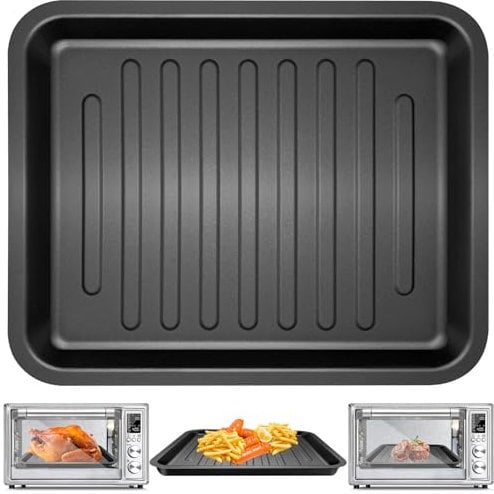 Air Fryer Toaster Oven Accessories for COSORI Smart 12 in 1 C130 CS130 CO130 Convection Oven, 14’’*12’’ Non-Stick Rectangle Air Fryer Rack Replacement Parts Grill Pan Grill Plate Crisper Plate Tray