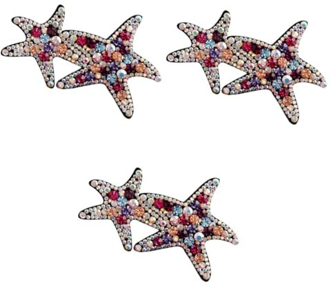 POPETPOP 3pezzi Fermaglio Per Forma Di Stella Marina Clip Per Con Incastonatura Di Strass Accessorio Colorato Per Donne e Ragazze Per Cerimonie e Uso Quotidiano