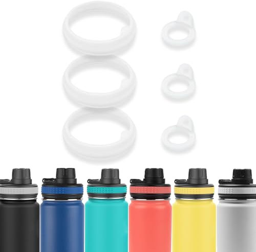 BOSORIO 3 Sets Gaskets Compatible with TAKEYA Originals Spout Lid Water Bottle 18oz 24oz 32oz 40oz, Not for TAKEYA Actives, Replacement Rubber Seals Part with Tabs
