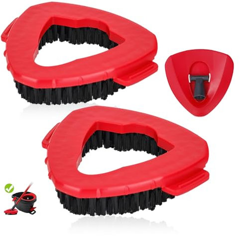 Scrub Brush, 2 Pack Spin Mop Heads Replacements Compatible for O Ceda EasyWring 1 Tank Bucket System, Stiff Bristle Cleaning Brush Use for Kitchen Bathroom Toilet with Mop Base
