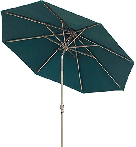 NBHDEK 8,8 Fuß Garten-Sonnenschirme, Sonnenschirme, Kurbel- und neigbarer Terrassenschirm, wasserdichter Sonnenschutz für Außenbereiche, Pool, Strand, Innenhof, Rasen