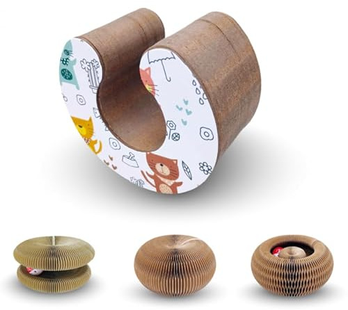 Kratzbrett für Katzen – Venteo – Kratzbrett aus Karton interaktives Spielzeug für Katzen im Innenbereich – Magic Organ Cat Scratching Board – recyceltes Wellpapier – viele Möglichkeiten –