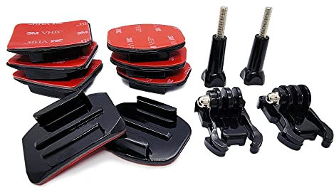 JINGXIN Helmet Mounts For GoPro,Flat Curved Helmet Adhesive Sticky Mounting With Buckle Attachment Accessories,Compatible With GoPro Hero 11, 10, 9, 8, 7, 6, 5, 4, Session, 3+, 3, 2, 1, Hero (2018),