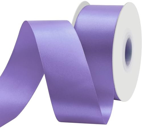 BVIEAKD 53 mm di larghezza, 45 m di lunghezza, colore lilla chiaro, nastro di raso per confezioni regalo, molto adatto per matrimoni, decorazione bouquet, palloncini, artigianato, cucito, fiocco per