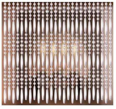 YOUUPOC Fadenvorhang,Fadengardine Kunststoff Acryl Kristall Feng Shui Perlen Vorhang Innen Wohnzimmer Partition Hause Dekoration Tür Vorhang(Transparent,27 Strings 200cm)