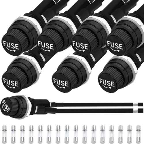 MKBKLLJY 8 Stück Sicherungshalter für Schalttafelmontage 6 x 30 mm 12 V DC 250 V AC wasserdichte wetterfeste Sicherungshalter mit Schraubverschluss