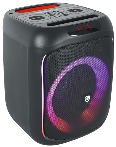 Rockville RockBox Pro V2 Portable Bluetooth Speaker, 6.5 Inch, 50 W, 12 Hour Battery, LED Modes, TWS, USB/Microphone, Perfect for Parties, Beach, Outdoor Events