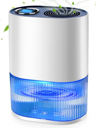 BAPHIYA Dehumidifier for Home with 2L Tank& H11 Filter, Small Dehumidifier with T&H Display Quiet Electric Mini Dehumidifier with Target Setting/Sleep Mode/Timer/Auto-Defrost, for Bedroom Closet
