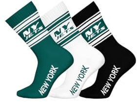 Fanatics NFL Team Crew Socks Socken 3er Pack (DE/NL/SE/PL, Numerisch, 39, 42, Regular, Regular, New York Jets)