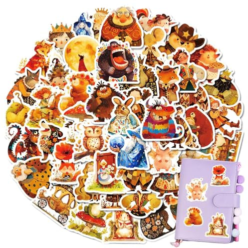 Niedliche Märchen-Aufkleber für Kinder, 50 Stück, Vinyl, wasserdicht, ästhetische Aufkleber, Fantasie-Figuren, Dekoration, Mehrzweck-Dekorationswerkzeug für Computer, Wasserflasche, Snowboard