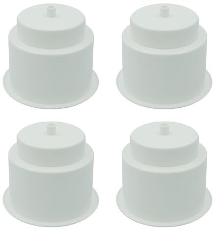 DNB White Plastic Cup Holder - 4 PCS Insert Drink Holders with Drain - Marine Boat Car RV Accessories