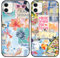 Phoona 2 Pack Cute Case for iPhone 11 6.1, European Collage Preppy Summer Girly Design Pattern for Girls Women, Slim Soft Silicone Shockproof Bumper Protector Cover, Blue 03