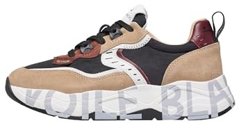 VOILE BLANCHE Sneakers in Suede e Tessuto Tecnico, Beige-Nero- 40