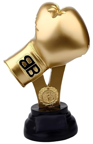 Huadafun Personalisierter Boxhandschuh-Trophäe – Gravierter Box-Award-Pokal für Verein, Studio, Zuhause oder Büro – Geschenk,Gold