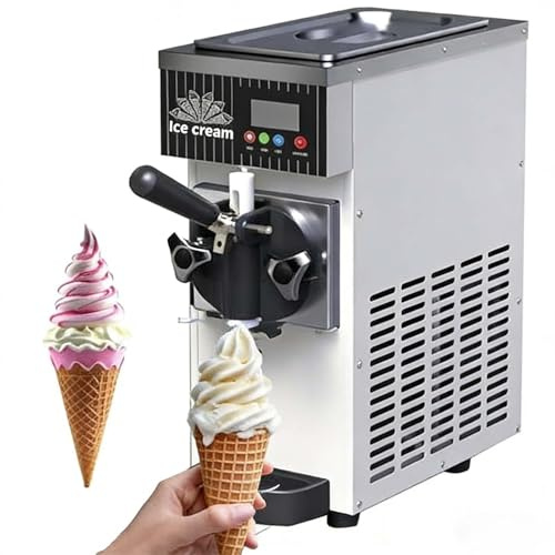 Gelatiera da banco con funzione di preraffreddamento, pulizia automatica | Pannello LCD, Contenitore Di Conservazione Da 2,5 L/cilindro Refrigerante Da 1 L, Schermo Tattile