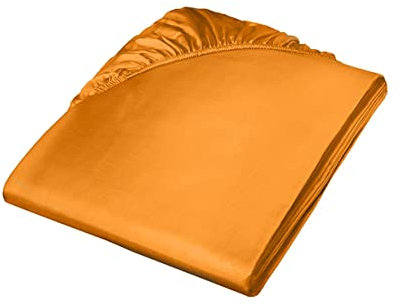 Fleuresse Colours Spannlaken, Uni-Mako-Satin, Gold, 100 x 200
