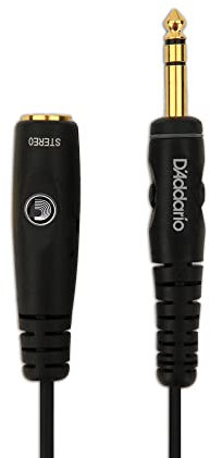 D'Addario Headphone Extension Cable - 1/4 Inch Female to 1/4 Inch Male Headphone Cable - Stereo Cable - 20 Feet/7.62 Meters - 1 Pack