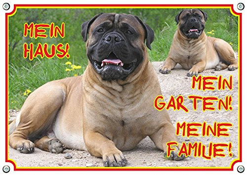 Petsigns Hundeschild - Bullmastiff - Hundeschild in TOP Qualität aus Aluminium, DIN A5