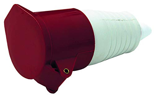 Electraline 80851 Fiche Femelle industrielle, IEC, 16A, 3P+T, 380V, IP44, Rouge