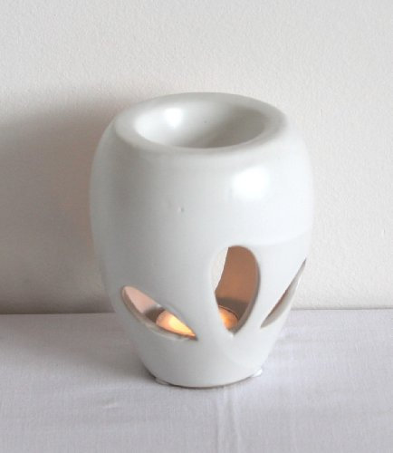 AAF Nommel®, Duftlampe/Duftstövchen 18 in weisser Keramik matt Tropfenform 13 cm hoch
