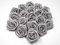 Rosen 3 cm x 10 Stück Satinrosen Aufnäher Deko Blumen Röschen zum Basteln Hochzeit kleine Rosenköpfe Farbe: Silber 012