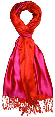 Lorenzo Cana Herrenschal Wendeschal 70% Seide 30% Viskose Schaltuch 70 cm x 190 cm zweifarbiger Schal wendbar Rottöne Double Face 7817111
