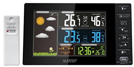 La Crosse Technology WS6827-BLA Station Météo Ecran Couleurs Français Noir
