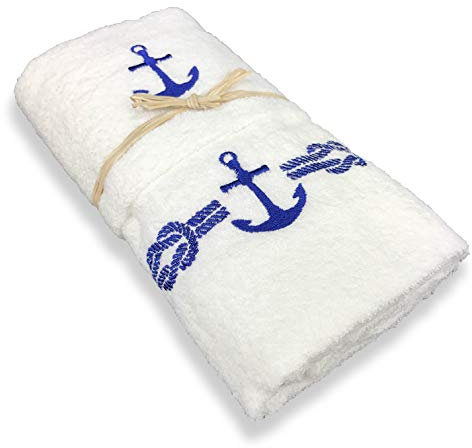 Tex Family Handtuch-Set Frottee Meer Anker Blau