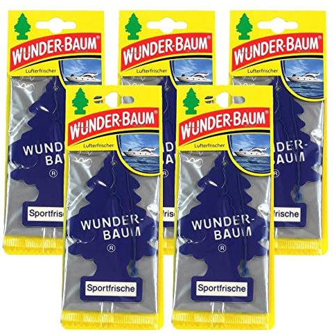 Wunderbaum 5X Sportfrische Orginal Lufterfrischer Duftbaum Fahrzeugduft 1 STK