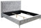 invicta INTERIOR Chesterfield Doppelbett EXTRAVAGANCIA 180x200cm Silbergrau Samt Nietenbesatz