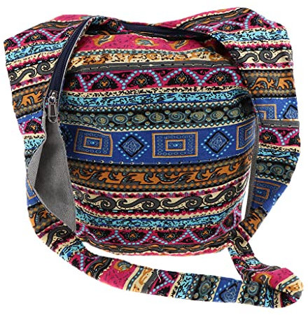 Bohemian Handtasche Schultertasche Crossbody Tasche Schulterbeutel mit Reißverschluss - Mehrfarbig