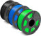 SUNLU ABS Filament 1.75 mm 3D Drucker Filament, Hohe Haltbarkeit/Hitzebeständig/Ausgezeichnete Zähigkeit, Kompatibel mit 99% FDM 3D Druckern, Insgesamt 2.7KG, 0.9kg/Spule, Schwarz+blau+grün